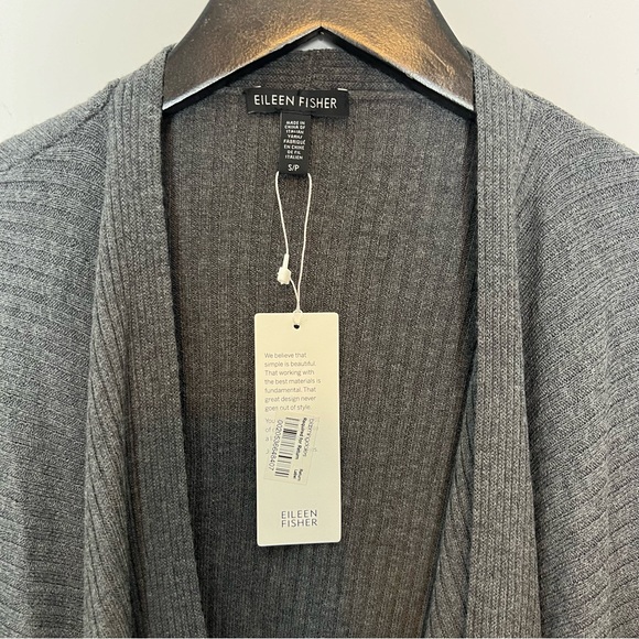 NWT Eileen Fisher Angle Front Cardigan Gray Size Small - Picture 3 of 5